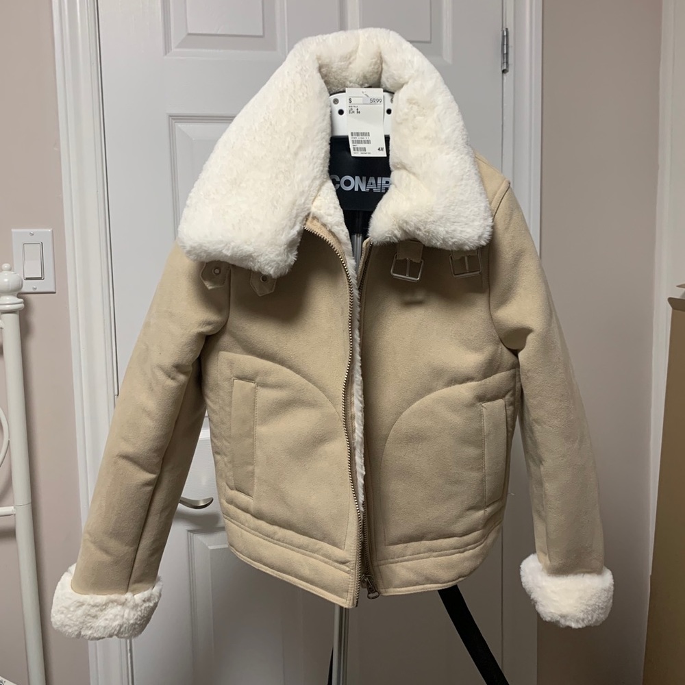 HM FAUX FUR/ SUEDE JACKET